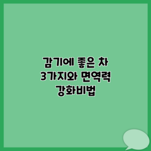 감기에 좋은 차 3가지와 면역력 강화비법