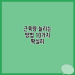 근육량 늘리는 방법 10가지 확실히