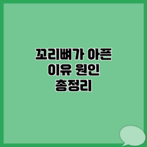 꼬리뼈가 아픈 이유 원인 총정리