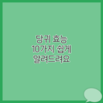 당귀 효능 10가지 쉽게 알려드려요