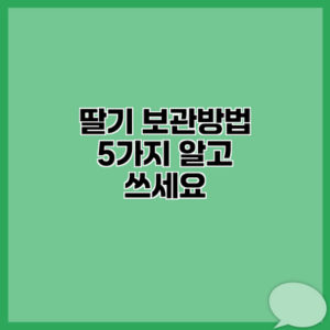 딸기 보관방법 5가지 알고 쓰세요