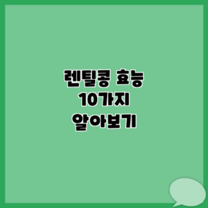 렌틸콩 효능 10가지 알아보기