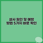 설사 원인 및 예방 방법 5가지 바로 확인