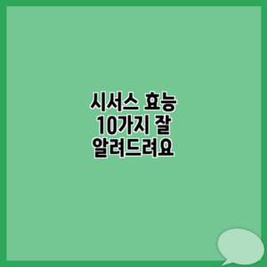 시서스 효능 10가지 잘 알려드려요