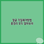 얼굴 각질제거방법 총정리 모두 알아보자