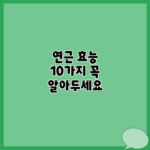연근 효능 10가지 꼭 알아두세요