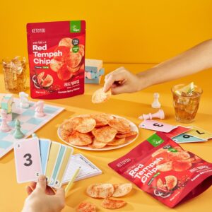 “레드 템페칩 밀가루없는 단백질스낵, 저당간식으로 필수템으로 부각”